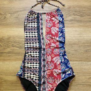 Roxy (M) Mixed Print Backless 1-Piece Swimsuit